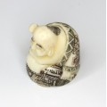 netsuke Hotei. fildes natural. perioada Meiji. Japonia cca 1880-1910